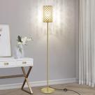Luminária de chão Seaside Village Gold Crystal Shade E26 Base