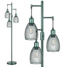 Luminária de chão Torondo 178cm verde industrial 3 LED 800 lúmens Luminária de chão Torondo 178cm verde industrial 3 LED 800 lúmens