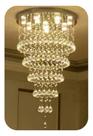 Luminária De Cristal Até 2,50m Base De Inox 50cm De Diâmetro