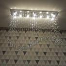 Luminária de Cristal Modelo Onda Para sala de Jantar/Estar com 70cm de Altura Base de Inox Polido
