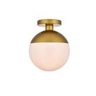 Luminária de Embutir Living District Eclipse Latão 25cm Vidro