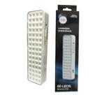 Luminária de Emergência Lâmpada 60 Leds 6500K Luz Branca Fria Forte Portátil Recarregável Bivolt 5W Luminária de Emergência Lâmpada 60 Leds 6500K Luz Branca Fria Forte Portátil Recarregável Bivolt 5W