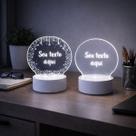 Luminária De Escrever Círculo Acrílico C/ Led Branco Frio