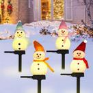 Luminária De Jardim LED Solar Em Forma De Boneco De Neve Para Decoração De Natal Ao Ar Livre