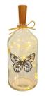 Luminária De Led Decorativa Garrafa De Vidro Borboleta