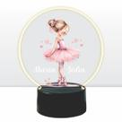 Luminaria de led infantil personalizada com nome tema bailarina colorido