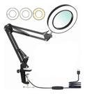 Luminária de LED Ring Light 6" com Lupa - Tomate MLG-116