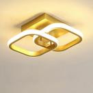 Luminária De Led Sobrepor Quadrado Elegante 20w Bivolt 3 Em1 Cor Dourado