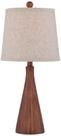 Luminária de Mesa 360 Lighting Fraiser 60cm com Abajur Marrom Efeito Madeira