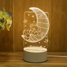 Luminária de Mesa Abajur 3D Lua Led 4W 5V 3 em 1