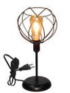 Luminária de Mesa Abajur Clássico Aramado Crown Preto P/LED