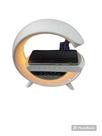 Luminária de Mesa Abajur com Carregador Indução Rádio FM e Bluetooth