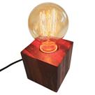 Luminária de mesa Abajur Cubo Jequitibá com Interruptor Luminária de mesa Abajur Cubo Jequitibá com Interruptor