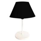 Luminária de Mesa Abajur Cúpula Injetada para Escritório Quarto Recepção Decoração Sala Moderno BRANCO e PRETO