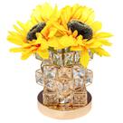 Luminária de Mesa Abajur Decorativa Girassol Led 3W 3 em 1 Recarregável