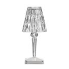 Luminária de Mesa Abajur Diamante Acrílico Touch Recarregável USB 26cm