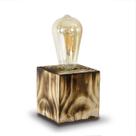 Luminária de Mesa Abajur em Madeira Maciça Cubo Minimalista Rústico Vintage Retrô Luminária de Mesa Abajur em Madeira Maciça Cubo Minimalista Rústico Vintage Retrô