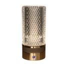 Luminária de Mesa Abajur Touch Dimerizável Dourado Vidro Transparente 22cm Led 12W 3em 1 Bivolt