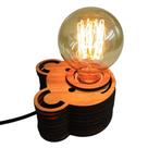 Luminária de mesa Abajur Urso Rádica Freijó com Interruptor