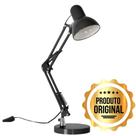 Luminária de mesa ajustável flexível de braço oscilante de metal para escritório dormitório