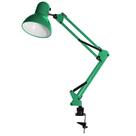 Luminária De Mesa Articulável C/ Garra P/ Escritório Verde