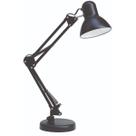 Luminária de mesa articulável com base e garra e27 cor preta