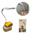Luminária De Mesa Articulável Led Recarregável Estudo Porta Treco
