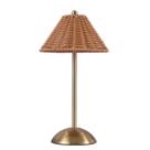 Luminária de Mesa Boho em Rattan LED Recarregável Sem Fio 12h