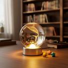 Luminária De Mesa Bola De Cristal 3d Decoração
