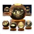 Luminária De Mesa Bola De Cristal 3d Decoração Solar Galáxia