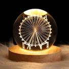 Luminária de Mesa Bola de Cristal Efeito 3D Incrivel Galáxia