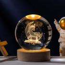 Luminária de Mesa Bola de Cristal Efeito 3D Incrivel Galáxia