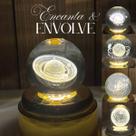 Luminária de Mesa com rotação infinita em Esfera de Cristal 3d Decorativa Abajur Presente