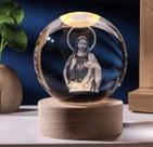 Luminária de mesa enfeite globo de led Jesus Cristo