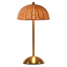 Luminária de Mesa Fortune Shun LED Touch em Bambu e Rattan 16x11 cm
