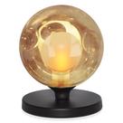 Luminária de mesa Globo Harmony Ambar Base Redonda Preta