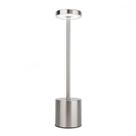 Luminária De Mesa Led Abajur Prata Recarregável Cabo Usb