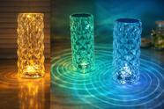 Luminaria De Mesa Led Multicor Cristal Decorativa Usb 21cm (Multicolorida)