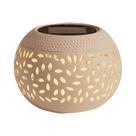 Luminária De Mesa LED Solar Para Exterior, Lanterna Decorativa De Metal Vazado Para Pátio E Jardim