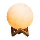 Luminária De Mesa Lua Cheia 15Cm 3D Usb Touch 4 Cores Led