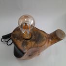 Luminária de mesa madeira com lâmpada led filamento