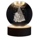 Luminária de Mesa Papai Noel Bola de Cristal Natal Pequena