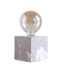Luminária De Mesa Quadrada em Concreto Personalizado Branco e Cinza Mesclado Bivolt
