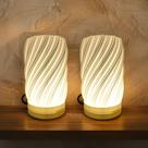 Luminária de Mesa Ventus Espiral Luz Quente LED E27 Design Moderno Quarto Sala Luxo