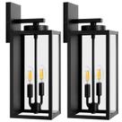 Luminária de Parede Externa BesLowe 46 cm à Prova d'Água Preta Kit com 2 Luminária de Parede Externa BesLowe 46 cm à Prova d'Água Preta Kit com 2