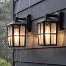 Luminária de Parede Externa KDG Conjunto com 2 Soquetes E26 Pretos Luminária de Parede Externa KDG Conjunto com 2 Soquetes E26 Pretos
