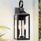 Luminária de parede externa Yolsunes 19" Black Gold Trim 2-Light
