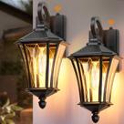 Luminária de parede externa YSN Dusk to Dawn, pacote com 2 unidades, preta