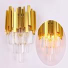 Luminária de Parede FRIXCHUR com Cristais Dourados 3 Camadas, Luminária de Parede LED Moderna para Quarto, Banheiro, Sala, Corredor e Escada, 2x Soquete E12