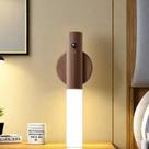 Luminária de Parede LED Recarregável com Sensor de Movimento Luz Inteligente Magnética USB Decoração de Quarto, Escada, Cozinha e Corredor Amadeirada